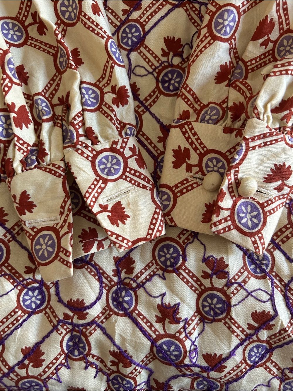 Vintage 1970s Del-Ann's Quilted Prairie Dress Cottagecore Retro Western Boho - Picture 13 of 13